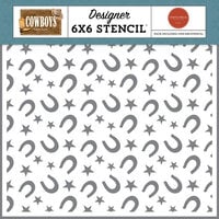 Echo Park - Cowboys Collection - 6 x 6 Stencils - Horseshoe And Stars