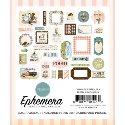Carta Bella Paper - Cowgirl Collection - Ephemera