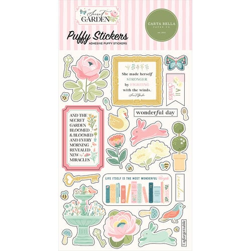 Carta Bella Paper - Secret Garden Collection - Puffy Stickers