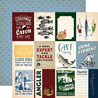 Carta Bella Paper - Gone Fishing Collection - 12 x 12 Double Sided Paper - 3 x 4 Journaling Cards