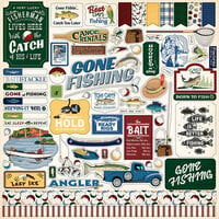 Carta Bella Paper - Gone Fishing Collection - 12 x 12 Cardstock Stickers - Element