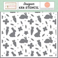 Carta Bella Paper- Here Comes Easter Collection - 6 x 6 Stencils - Every Bunny Welcome