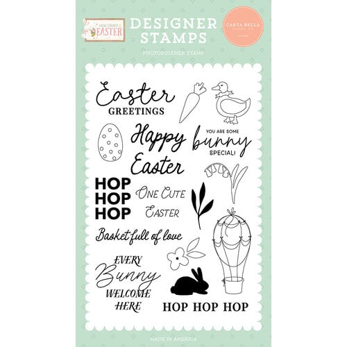Carta Bella Paper - Here Comes Easter Collection - Clear Photopolymer Stamps - Basket Full Of Love