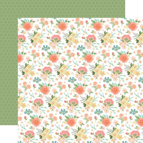 Carta Bella Paper - Here Comes Spring Collection - 12 x 12 Double Sided Paper - Sunny Floral