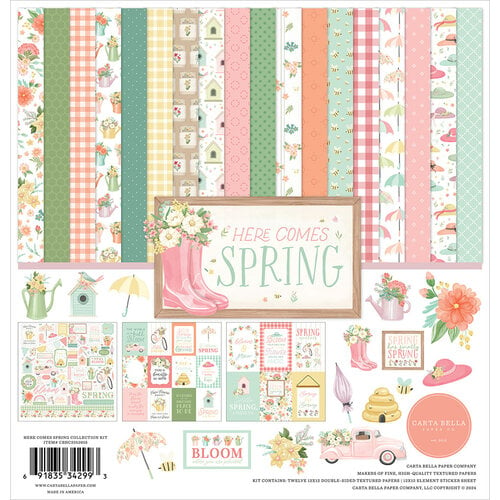 Carta Bella Paper - Here Comes Spring Collection - 12 X 12 Collection Kit