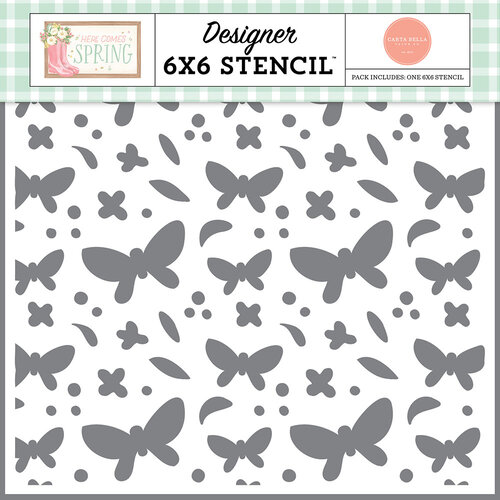 Carta Bella Paper - Here Comes Spring Collection - Stencils - Friendly Butterfly Skies