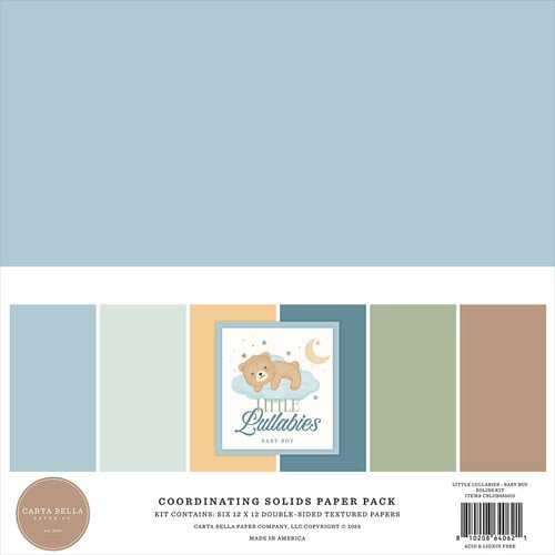 Carta Bella Paper - Little Lullabies Baby Boy Collection - 12 x 12 Paper Pack - Solids
