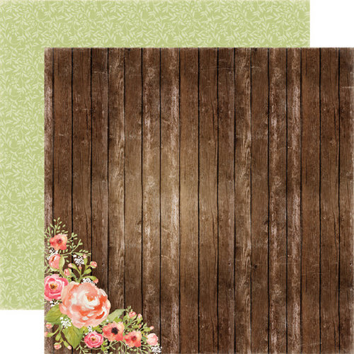 Carta Bella - Rustic Elegance Collection - 12 x 12 Double Sided Paper - Wood Floral