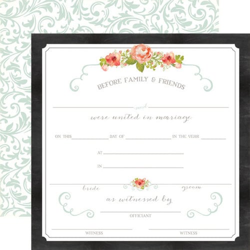 Carta Bella - Rustic Elegance Collection - 12 x 12 Double Sided Paper - Certificate