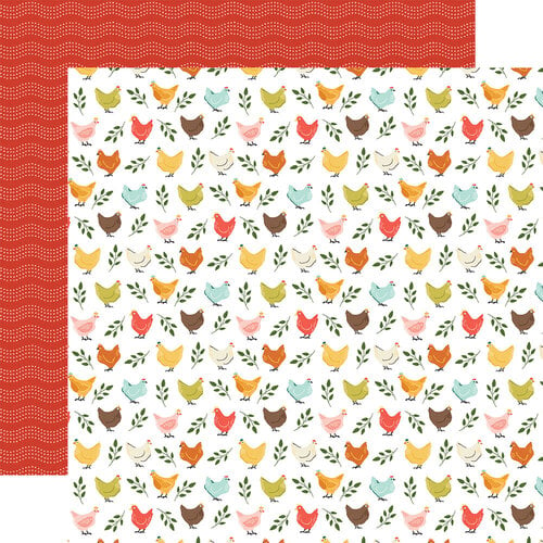 Carta Bella Paper - Sunflower Summer Collection - 12 x 12 Double Sided Paper - Chicken Friends