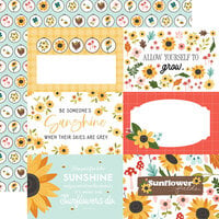 Echo Park - Sunflower Summer Collection - 12 x 12 Double Sided Paper - 6 x 4 Journaling Cards