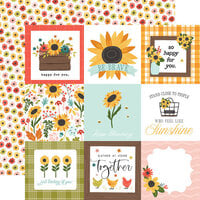 Echo Park - Sunflower Summer Collection - 12 x 12 Double Sided Paper - 4 x 4 Journaling Cards