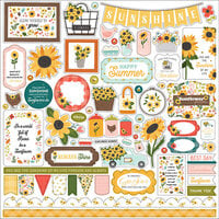 Echo Park - Sunflower Summer Collection - 12 x 12 Cardstock Stickers - Elements