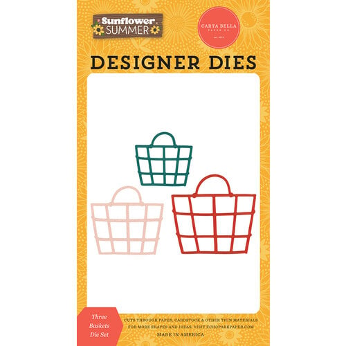 Carta Bella Paper - Sunflower Summer Collection - Designer Dies - Three Baskets