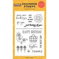 Echo Park - Sunflower Summer Collection - Clear Photopolymer Stamps - Begin With Kindness