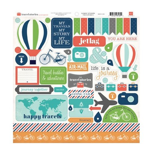 Carta Bella - Travel Stories Collection - 12 x 12 Cardstock Stickers