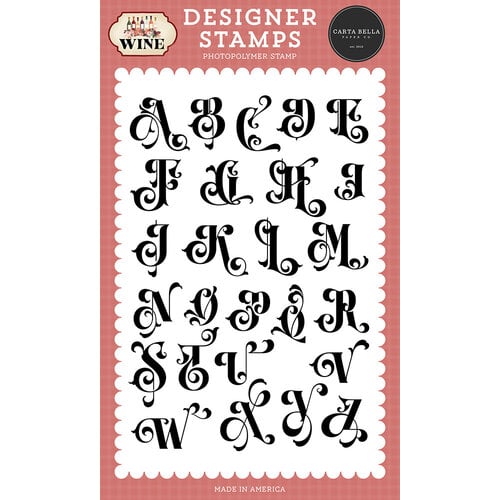 Carta Bella Paper - Wine Collection - Clear Photopolymer Stamps - Flourish Alphabet