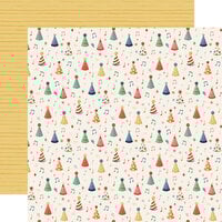 image of Carta Bella Paper - They Say It's Your Birthday Collection - 12 x 12 Double Sided Paper - Birthday Song Party Hats