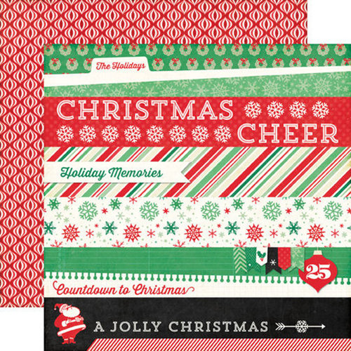 Echo Park - Christmas Cheer Collection - 12 x 12 Double Sided Paper - Border Strips