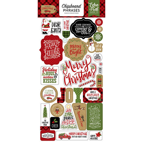 Echo Park - Celebrate Christmas Collection - Chipboard Stickers - Phrases