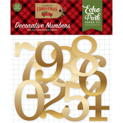 Echo Park - Celebrate Christmas Collection - Gold Foil Numbers