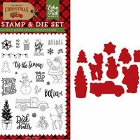 Echo Park - Celebrate Christmas Collection - Designer Dies and Clear Acrylic Stamp Set - Deliver Christmas