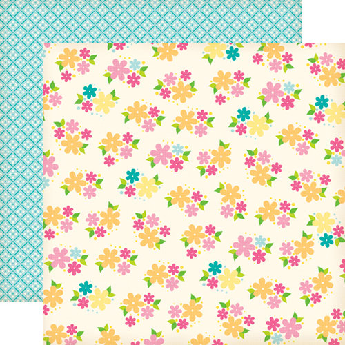 Echo Park - Country Drive Collection - 12 x 12 Double Sided Paper - Daisy Field