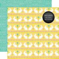 Echo Park - Celebrate Easter Collection - 12 x 12 Double Sided Paper with Glossy Accents - Funny Bunny