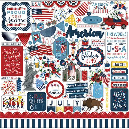 Echo Park - Celebrate America Collection - 12 x 12 Cardstock Stickers - Elements