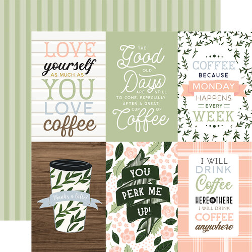 Echo Park - Coffee and Friends Collection - 12 x 12 Double Sided Paper - 4 x 6 Journaling Cards