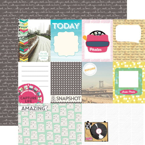 Echo Park - Capture Life Collection - 12 x 12 Double Sided Paper - Journaling Cards