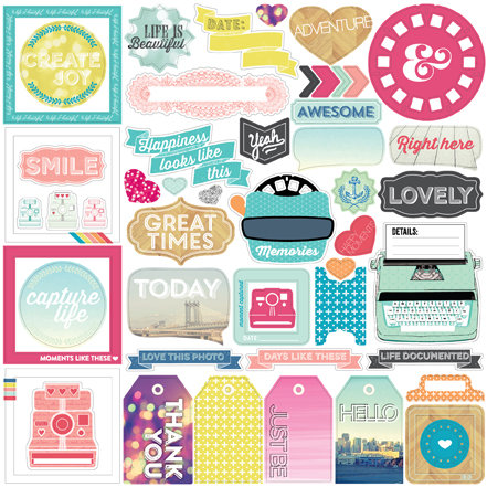 Echo Park - Capture Life Collection - 12 x 12 Cardstock Stickers - Elements