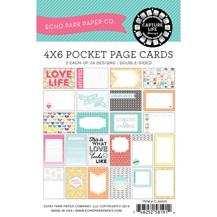 Echo Park - Capture Life Collection - 4 x 6 Journal Card Pack