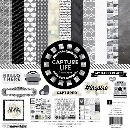 Echo Park - Capture Life Collection - Black and White - 12 x 12 Collection Kit