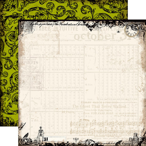Echo Park - Chillingsworth Manor Collection - Halloween - 12 x 12 Double Sided Paper - Timeless Cobwebs