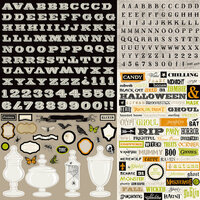 Echo Park - Chillingsworth Manor Collection - Halloween - 12 x 12 Cardstock Stickers - Alphabet