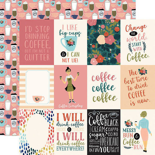 Echo Park - Coffee Collection - 12 x 12 Double Sided Paper - 3 x 4 Journaling Cards