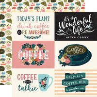 Echo Park - Coffee Collection - 12 x 12 Double Sided Paper - 4 x 6 Horizontal Journaling Cards
