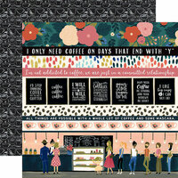 Echo Park - Coffee Collection - 12 x 12 Double Sided Paper - Border Strips