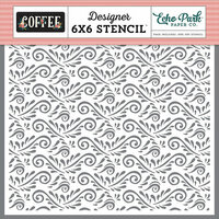 Echo Park - Coffee Collection - 6 x 6 Stencil - Coffee Flourish