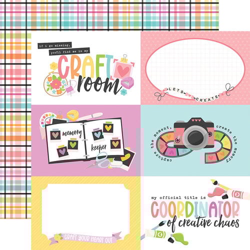 Echo Park - Craft Room Collection - 12 x 12 Double Sided Paper - 6 x 4 Journaling Cards