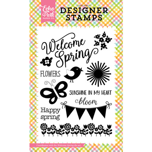 Echo Park - Celebrate Spring Collection - Clear Photopolymer Stamps - Welcome Spring