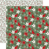Echo Park - Christmas Time Collection - 12 x 12 Double Sided Paper - Cardinal Floral