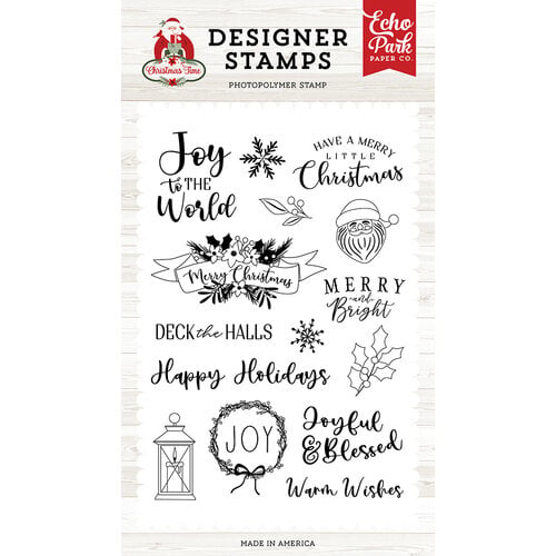 Echo Park - Christmas Time Collection - Clear Photopolymer Stamps - Joy Wreath