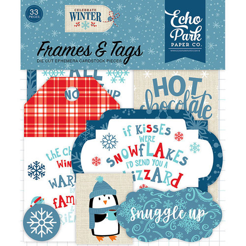 Echo Park - Celebrate Winter Collection - Ephemera - Frames and Tags