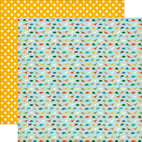 Echo Park - Dino Friends Collection - 12 x 12 Double Sided Paper - Tiny Dinosaurs