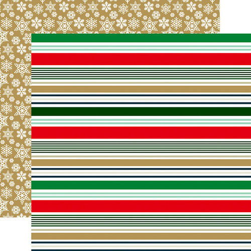 Echo Park - Deck the Halls Collection - Christmas - 12 x 12 Double Sided Paper - Merry Stripes