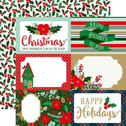 Echo Park - Deck the Halls Collection - Christmas - 12 x 12 Double Sided Paper - 4 x 6 Journaling Card