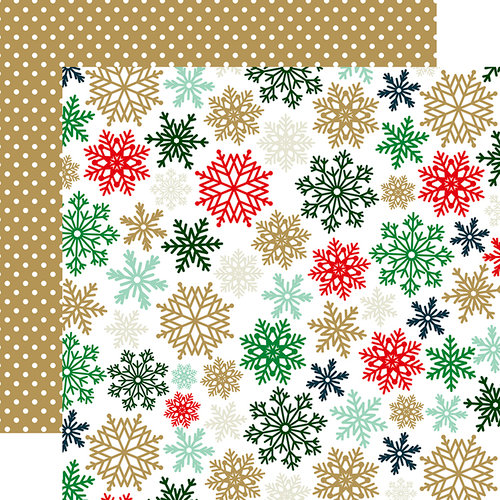 Echo Park - Deck the Halls Collection - Christmas - 12 x 12 Double Sided Paper with Foil Accents - Glimmering Snowflakes