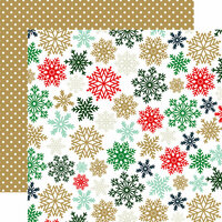 Echo Park - Deck the Halls Collection - Christmas - 12 x 12 Double Sided Paper with Foil Accents - Glimmering Snowflakes